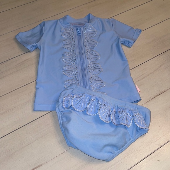 Seafolly Other - Seafolly Zip Up Seashell Rashguard Set